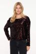 Bluzka z burgundowymi cekinami Solar Obraz 2