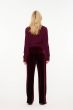 Burgundowe spodnie z szeroką nogawką Solar Obraz 4