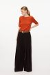 Brązowe spodnie typu wide leg Solar Obraz 1