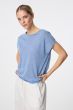 Niebieska bluzka z lnem Solar Obraz 2