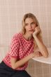 Różowa bluzka w żakardowy wzór Solar Obraz 2
