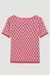 Różowa bluzka w żakardowy wzór Solar Obraz 4