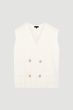 Kamizelka w kolorze ecru ze złotymi guzikami Solar Obraz 5