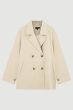 Beżowy płaszcz z dwurzędowym zapięciem Solar Obraz 4
