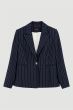 Granatowa marynarka w prążek Solar Obraz 5