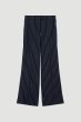Granatowe spodnie w prążek Solar Obraz 4