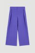 Fioletowe spodnie z wiskozy i lnu Solar Obraz 4