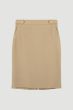 Beżowa spódnica do kolan Solar Obraz 4