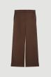 Brązowe spodnie z dzianiny Solar Obraz 4