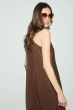 Brązowa sukienka na ramiączkach Solar Obraz 4