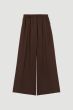 Brązowe spodnie wide leg Solar Obraz 4