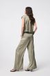 Satynowe spodnie w jasnym odcieniu khaki Solar Obraz 3