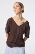 Brązowa bluzka z wiskozy Solar Obraz 2
