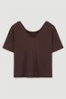 Brązowa bluzka z wiskozy Solar Obraz 4