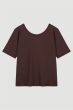 Brązowa bluzka z wiskozy Solar Obraz 5
