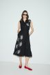 Sukienka z lnu i wiskozy z haftem roślinnym Solar Obraz 2