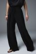 Czarne spodnie z wiązaniem w pasie Solar Obraz 2