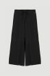 Czarne spodnie z wiązaniem w pasie Solar Obraz 4