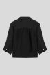 Czarna koszula z ramii i lnu Solar Obraz 2