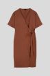 Kopertowa sukienka lnu Solar Obraz 3