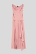 Pudroworóżowa sukienka maxi z falbaną Solar Obraz 4