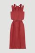 Terakotowa sukienka z ozdobnym drapowaniem Solar Obraz 4