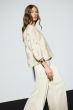 Żakardowa bluzka w kolorze ecru Solar Obraz 1