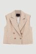 Żakardowa kamizelka w jasnoróżową kratę Solar Obraz 3