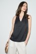 Satynowy czarny top Solar Obraz 1