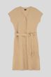 Lniana sukienka midi z paskiem Solar Obraz 3