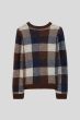 Sweter w kratę z wełną i moherem Solar Obraz 3