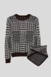 Sweter w pepitkę z wełną i moherem Solar Obraz 3