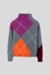 Sweter z wełny merino w romby Solar Obraz 6