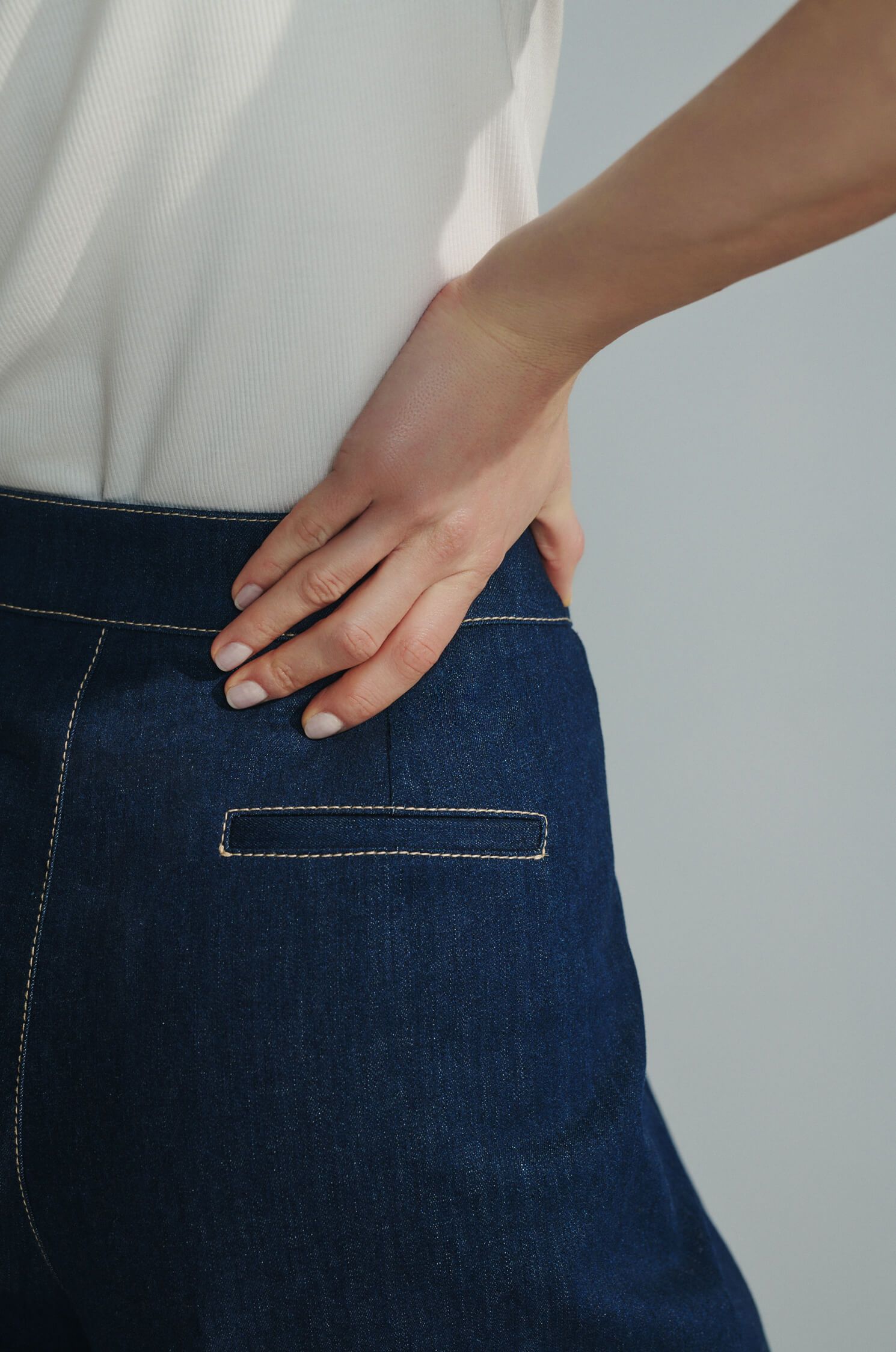 Jeansowe spodnie culotte Solar Obraz 3