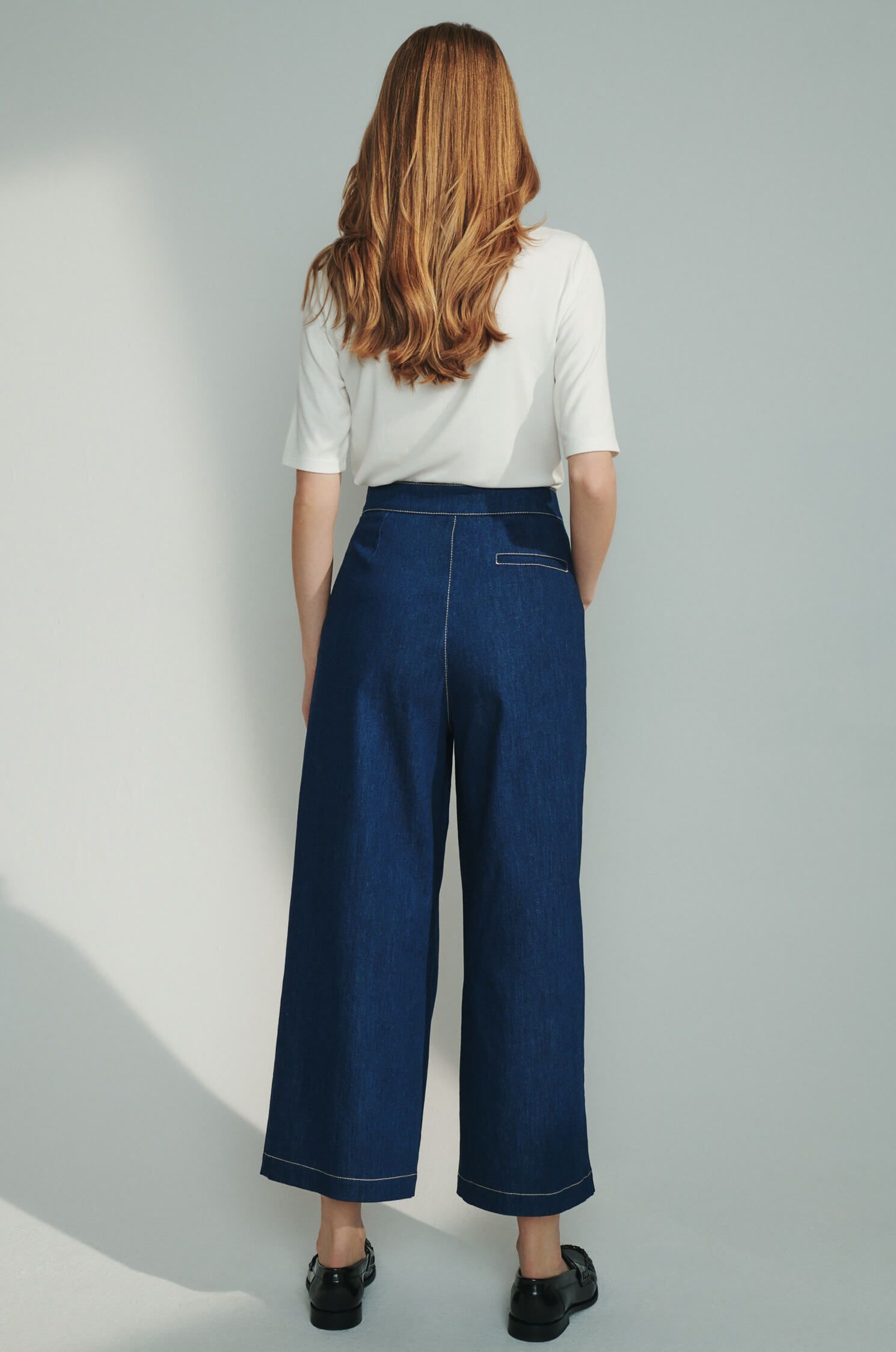 Jeansowe spodnie culotte Solar Obraz 4