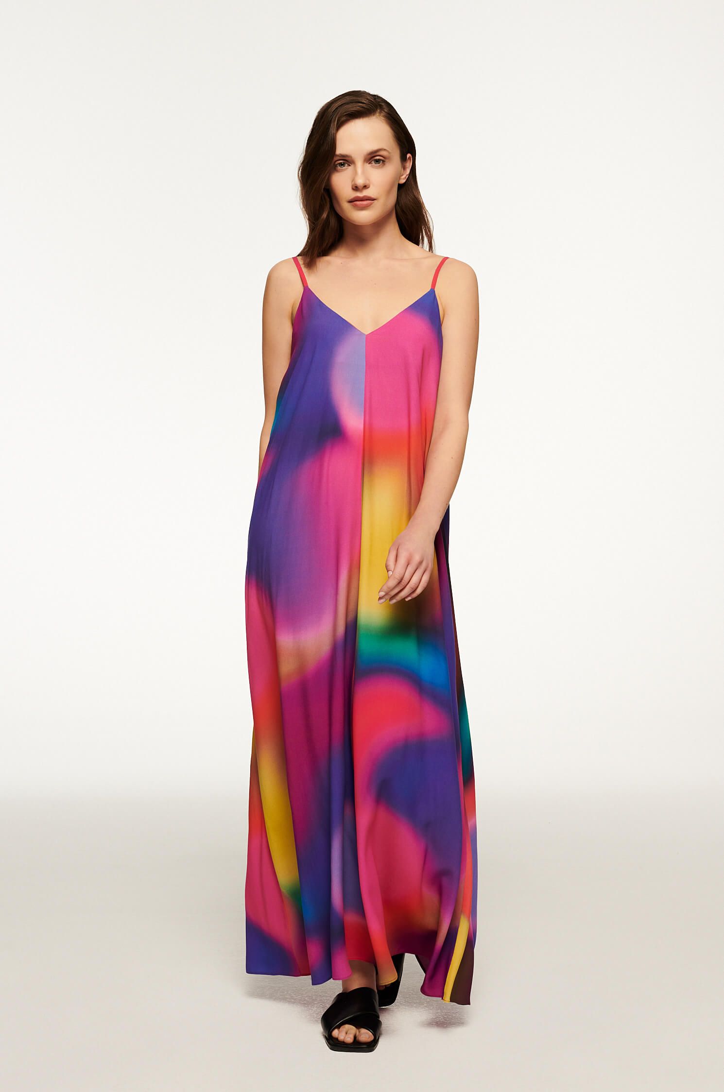 Kolorowa sukienka maxi Solar Obraz 1