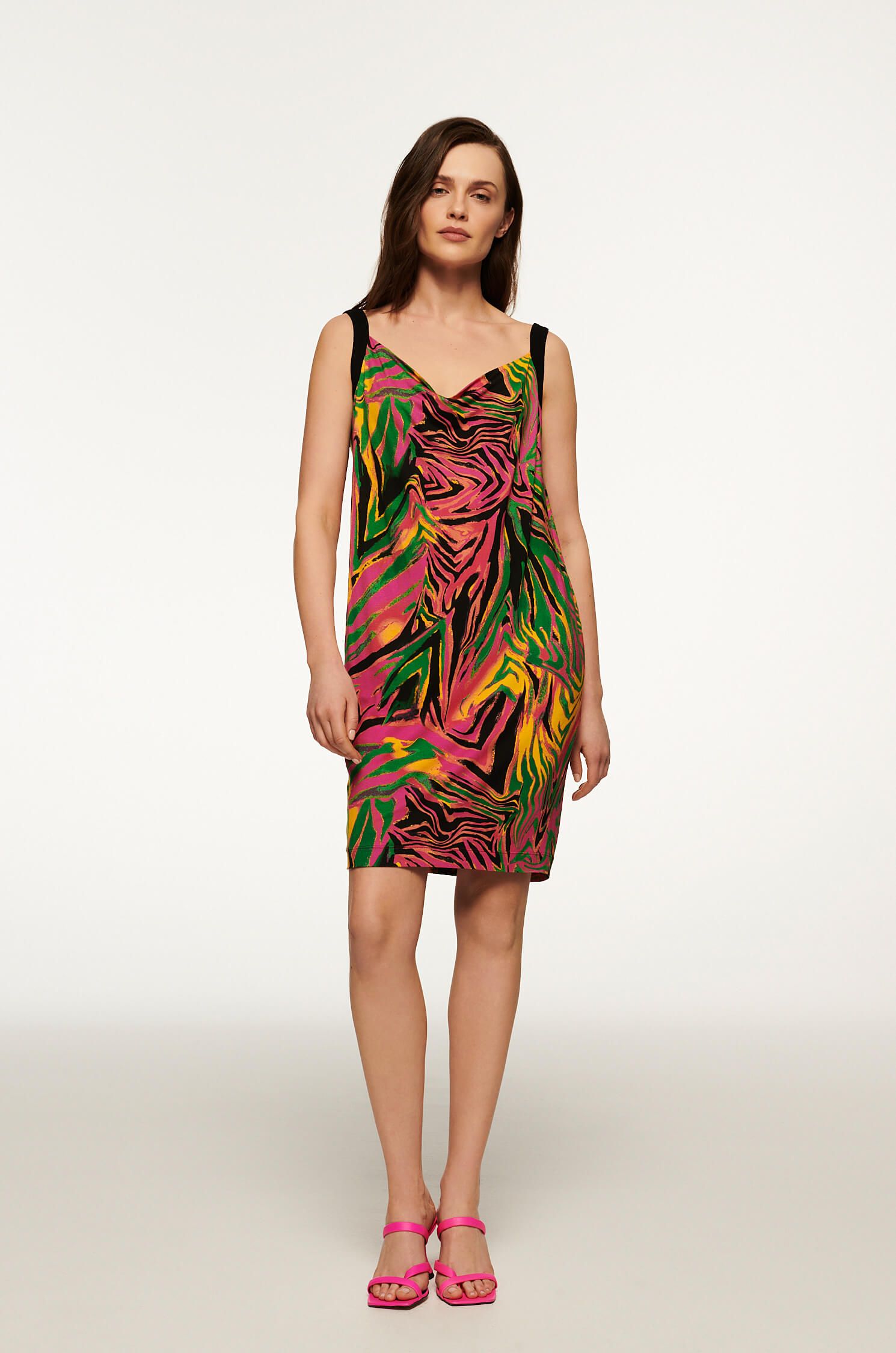 Sukienka z wiskozy z printem Solar Obraz 1