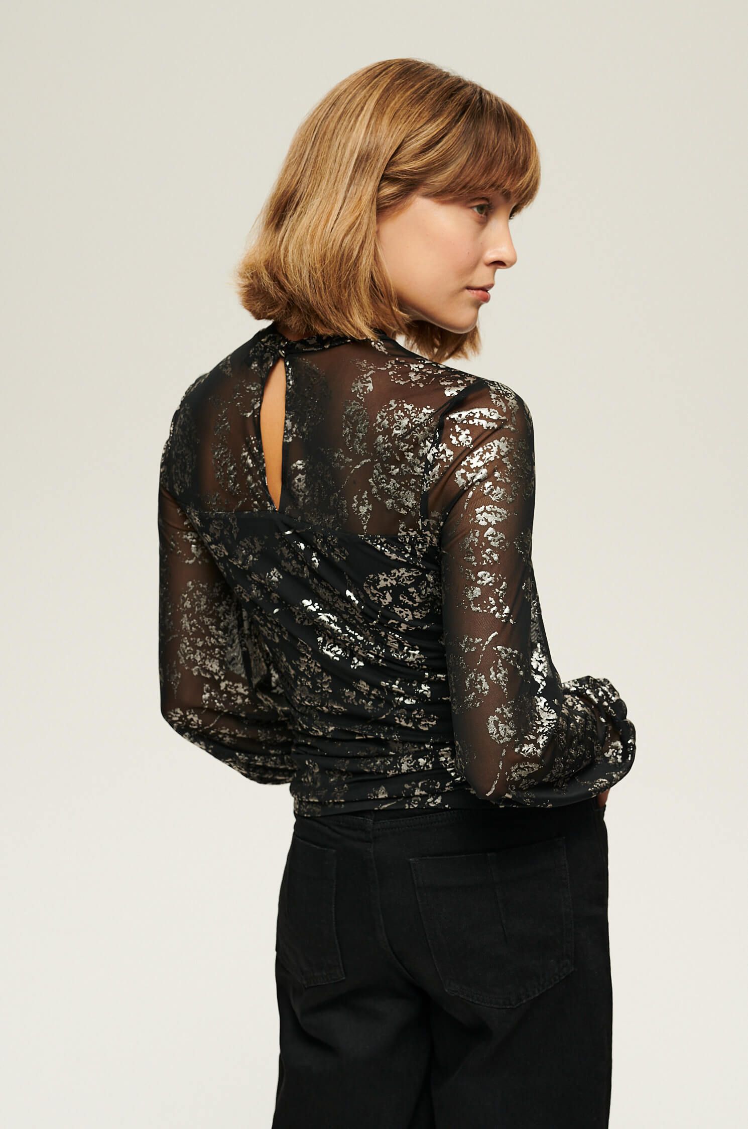 Bluzka z połyskującym nadrukiem Solar Obraz 4