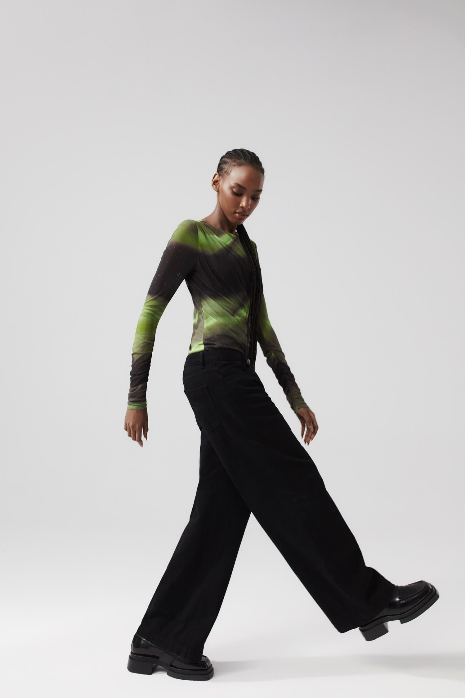 Jeansowe spodnie z szerokimi nogawkami Solar Obraz 3