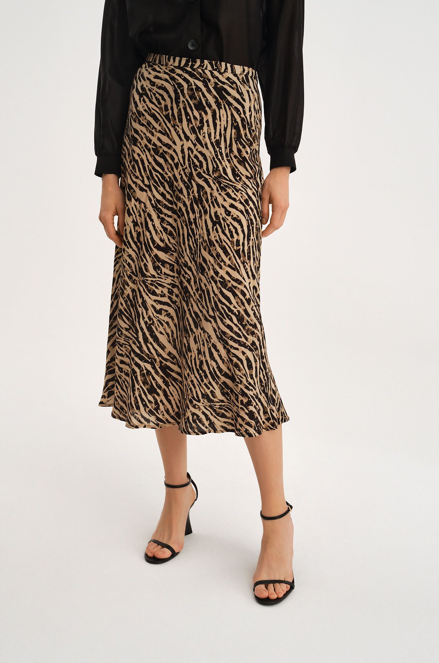 Spódnica midi ze zwierzęcym wzorem Solar Obraz 2