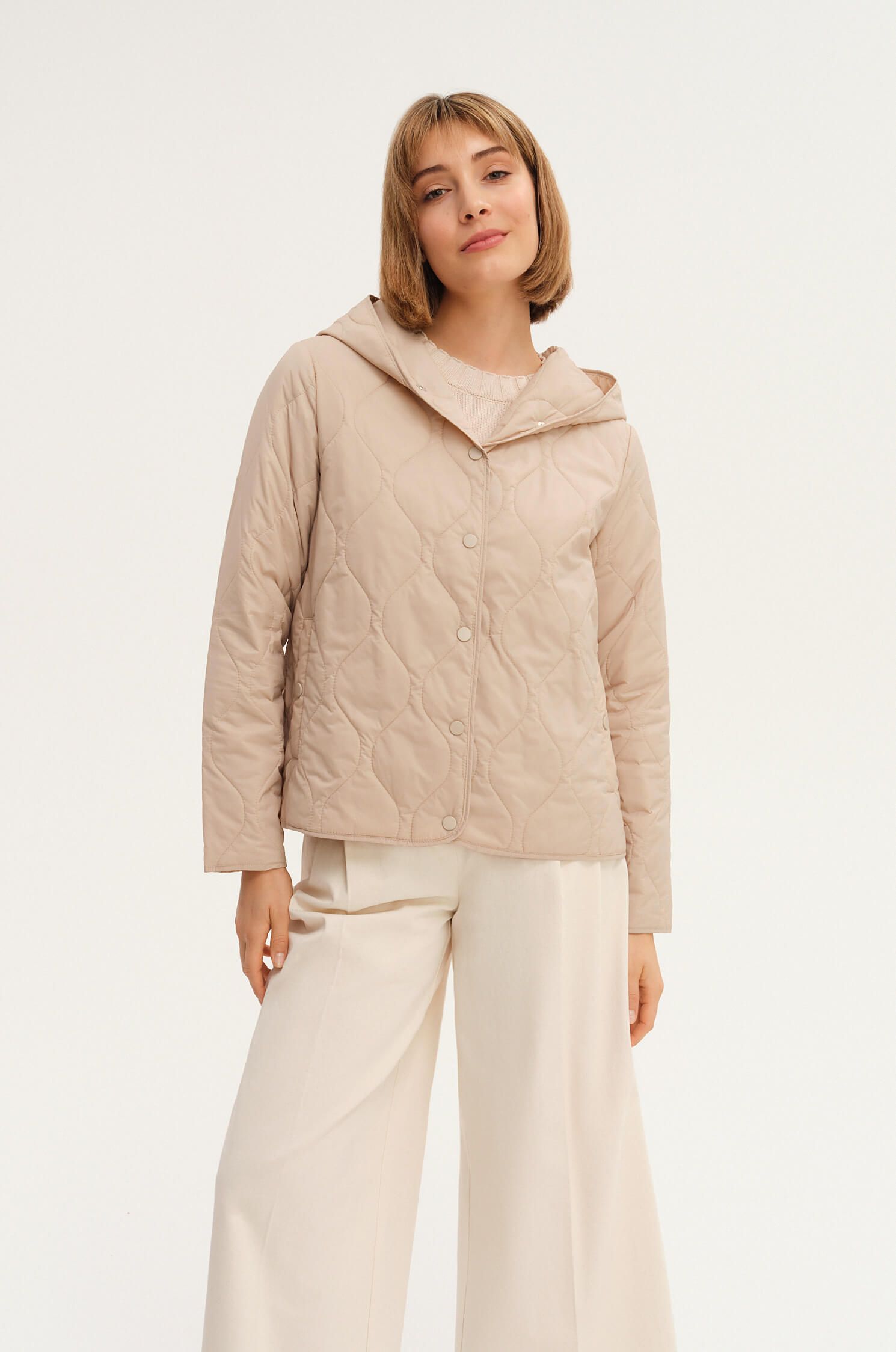 Pikowana kurtka z kapturem Solar Obraz 2