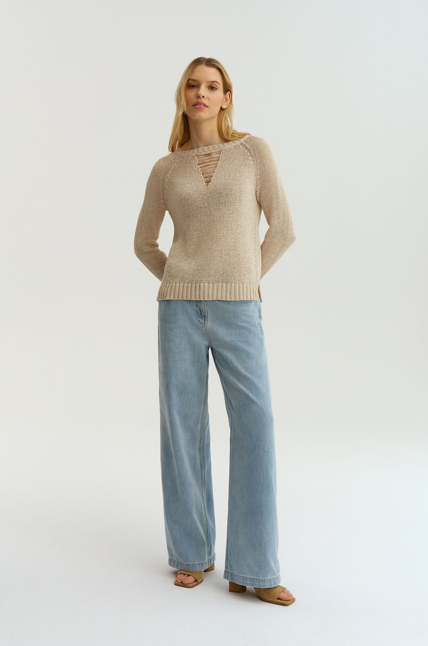 Sweter z lnem Solar Obraz 1