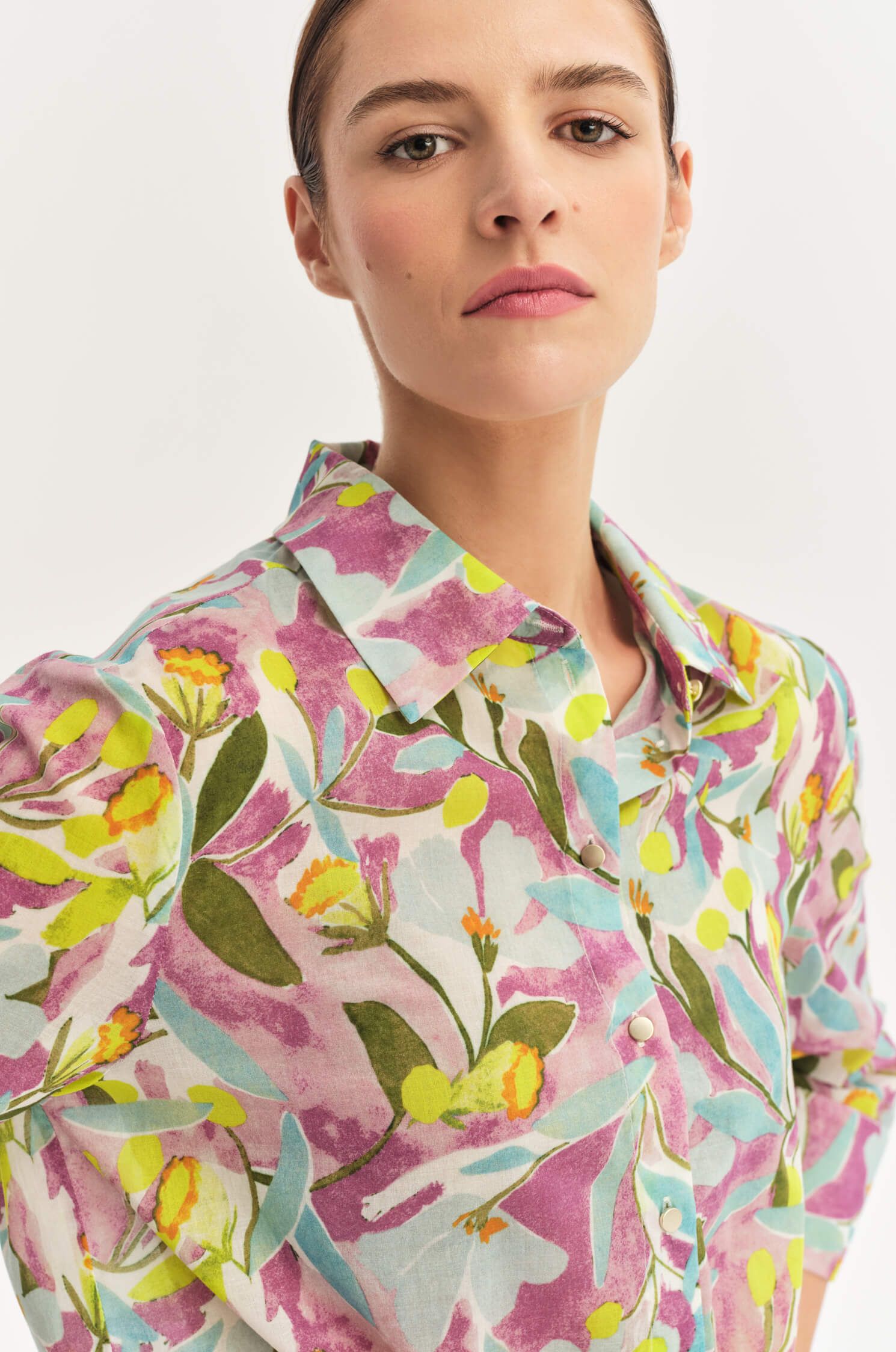 Bawełniana koszula z kwiatowym wzorem Solar Obraz 3