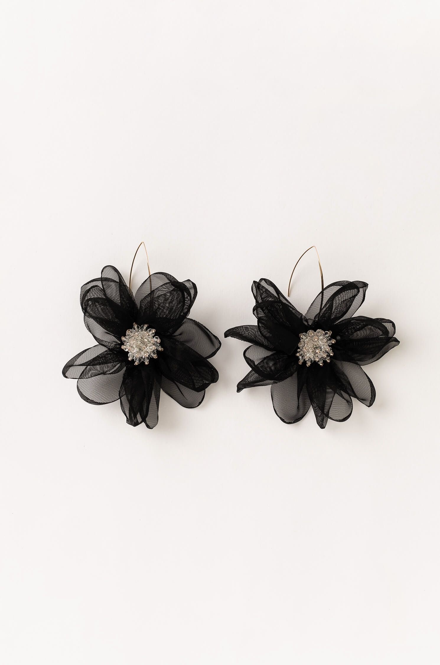 Kolczyki kwiaty z szyfonu Solar Obraz 1