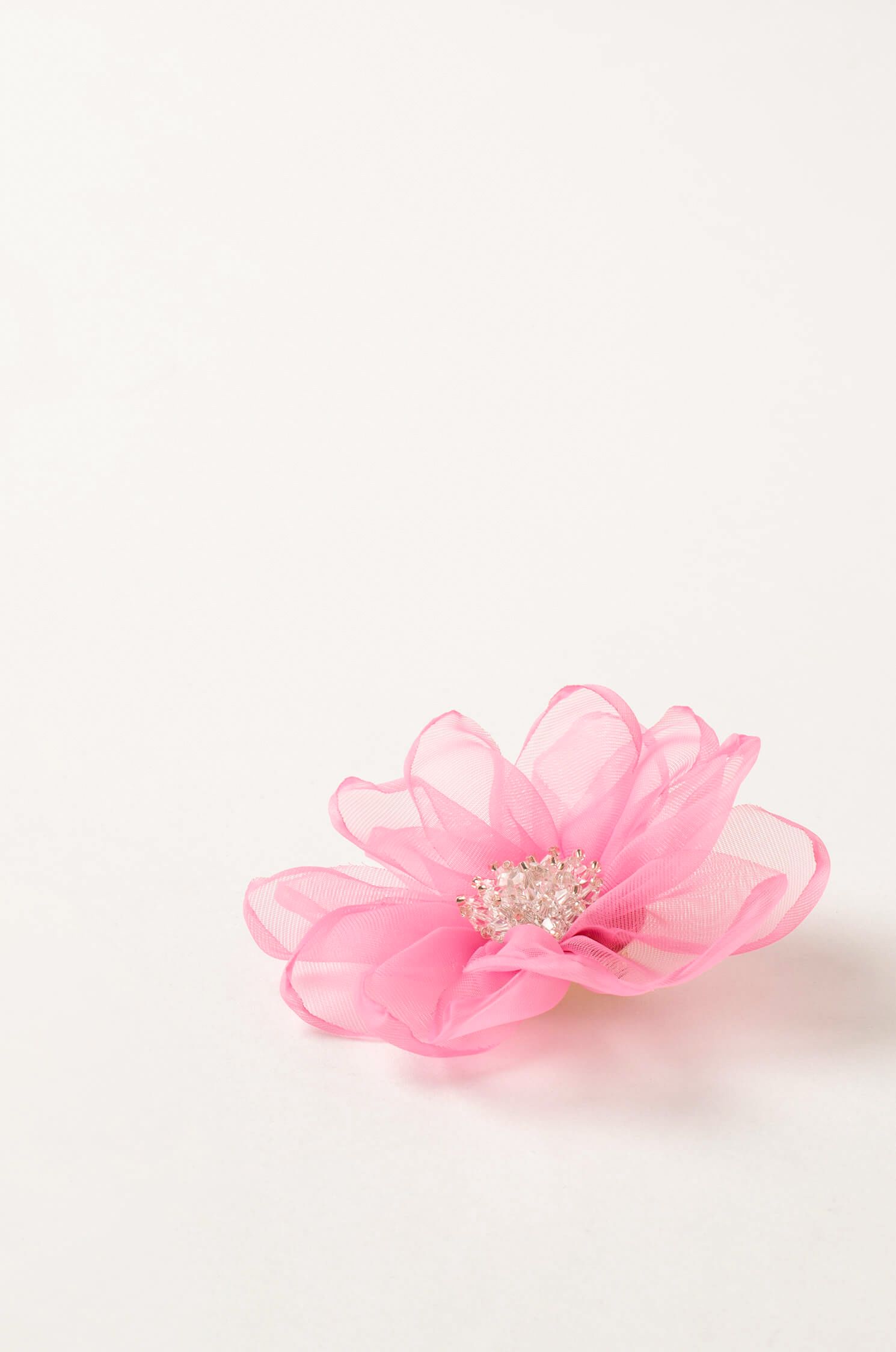 Broszka kwiat z szyfonu Solar Obraz 3