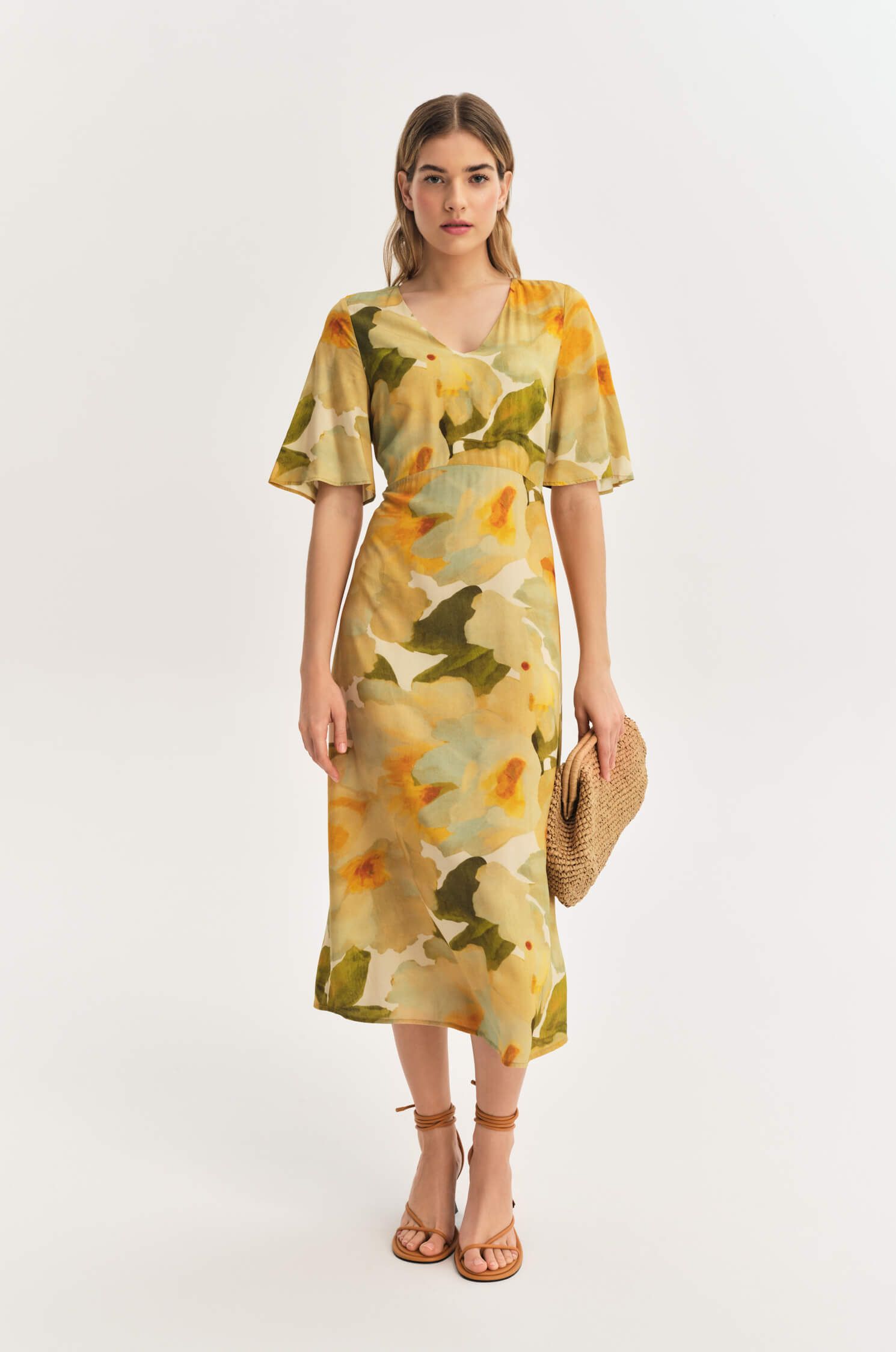 Wiskozowa sukienka z printem Solar Obraz 1