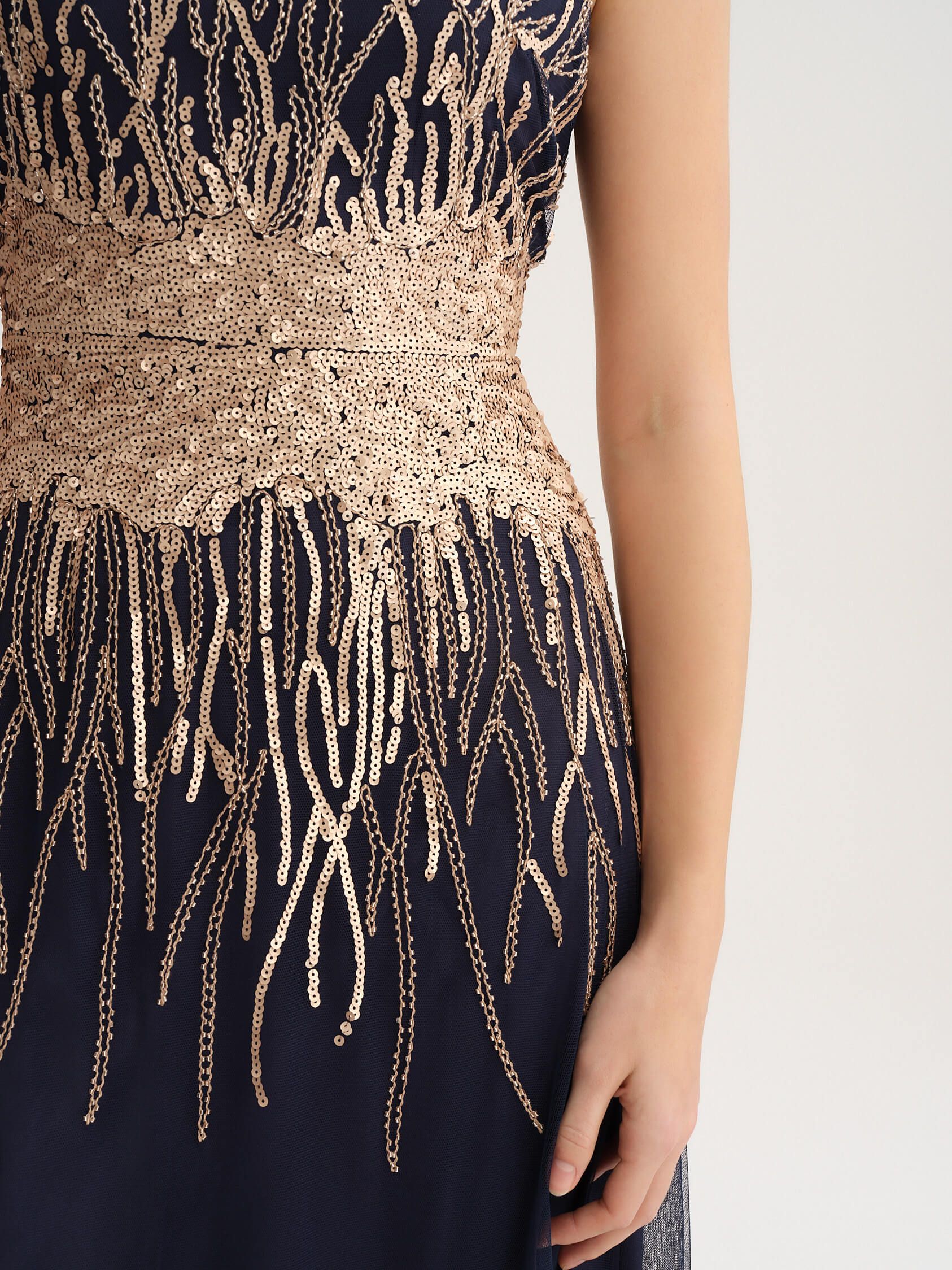 Sukienka z tiulem i cekinami Solar Obraz 3