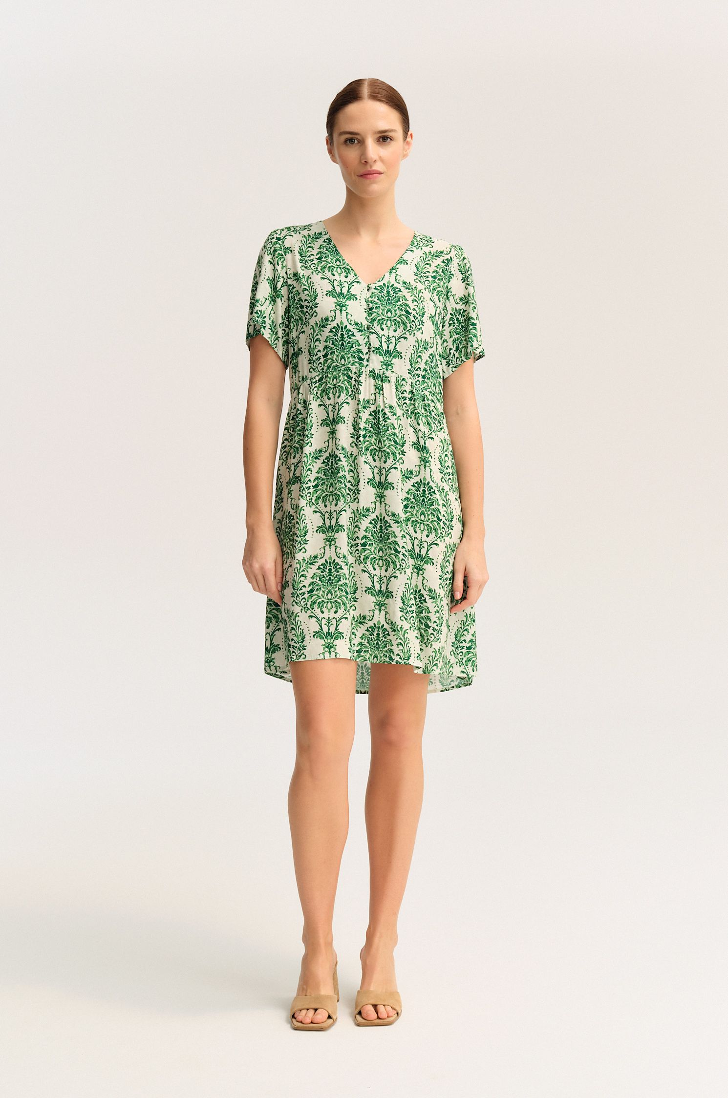 Wzorzysta sukienka mini z wiskozy Solar Obraz 1