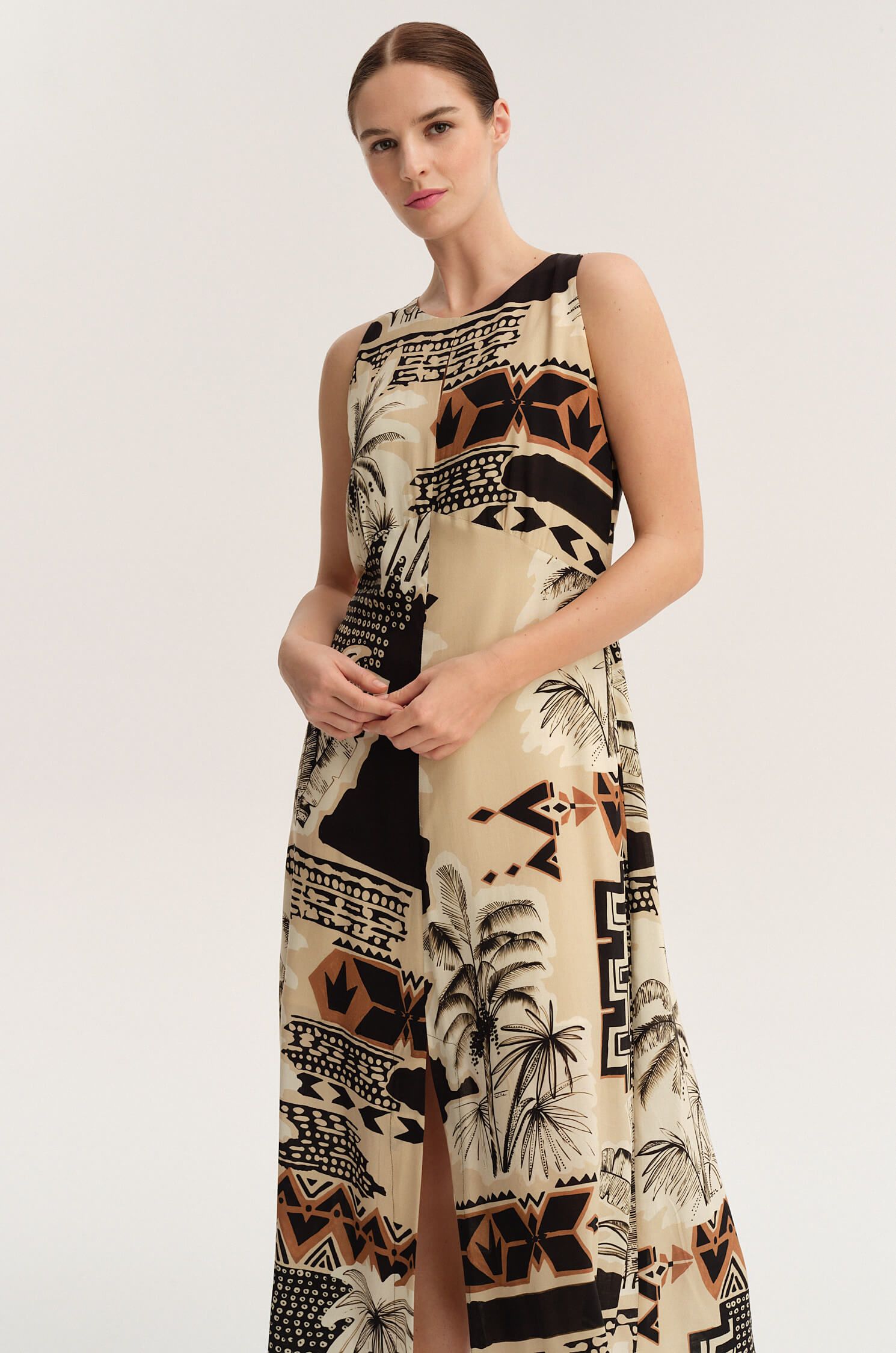 Wiskozowa sukienka z printem Solar Obraz 2