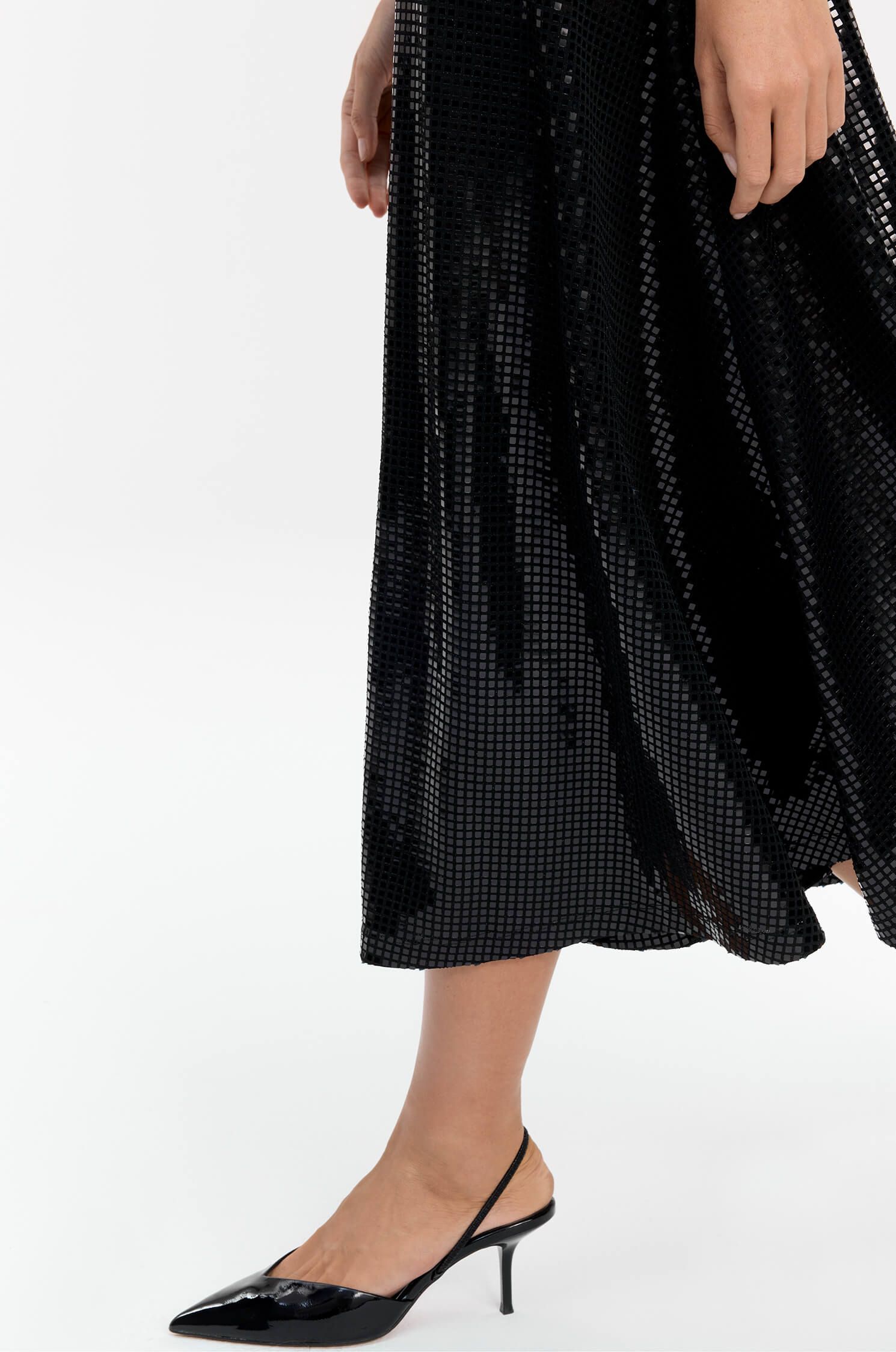 Rozkloszowana spódnica z cekinami Solar Obraz 5